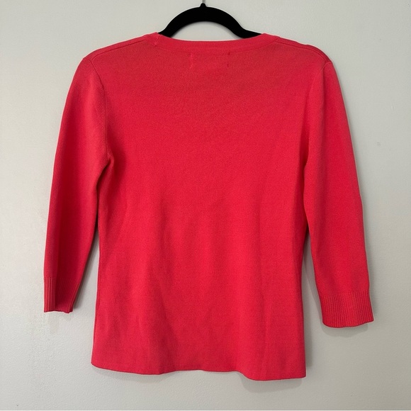 Joseph A Viscose Top Quarter Length Sleeve Coral Pink Size Medium Scoop Neck - Picture 6 of 8